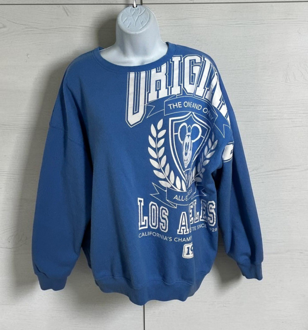 Disney Mickey Mouse Blue Original Los Angeles Sweatshirt Sz Large Graphic Top